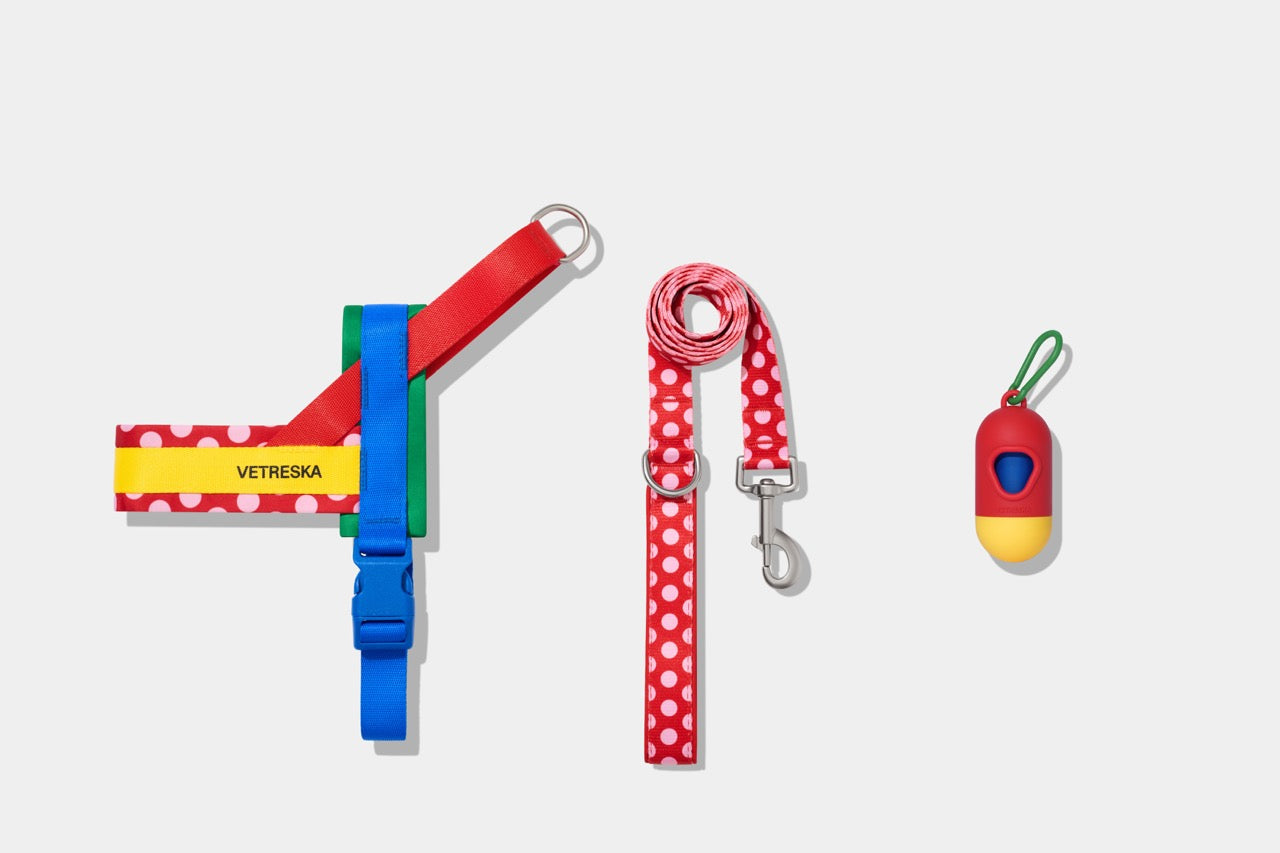 VETRESKA  Chroma Pet Harness & Leash Set-Red