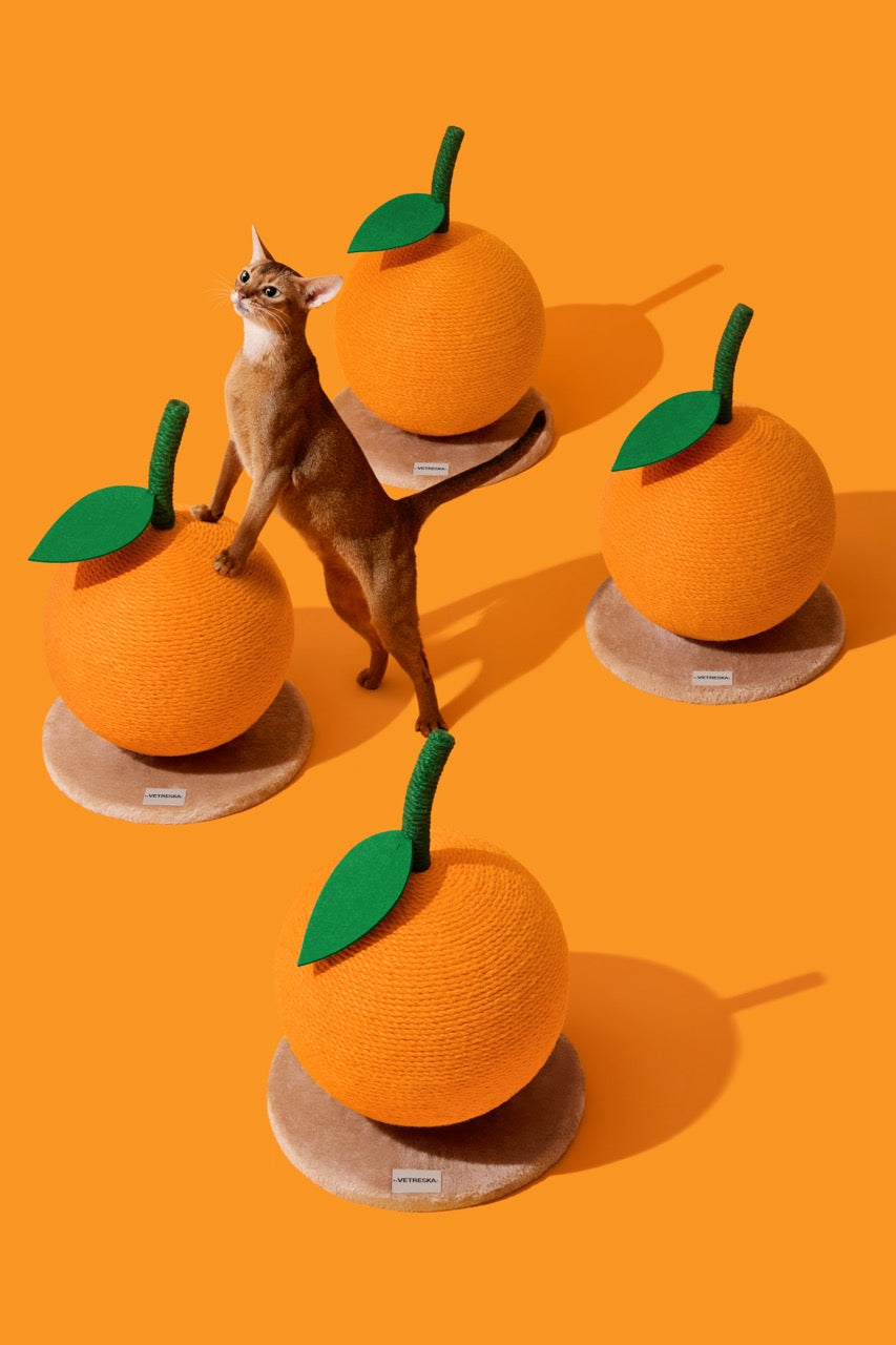 VETRESKA Tangerine Cat Scratching Ball