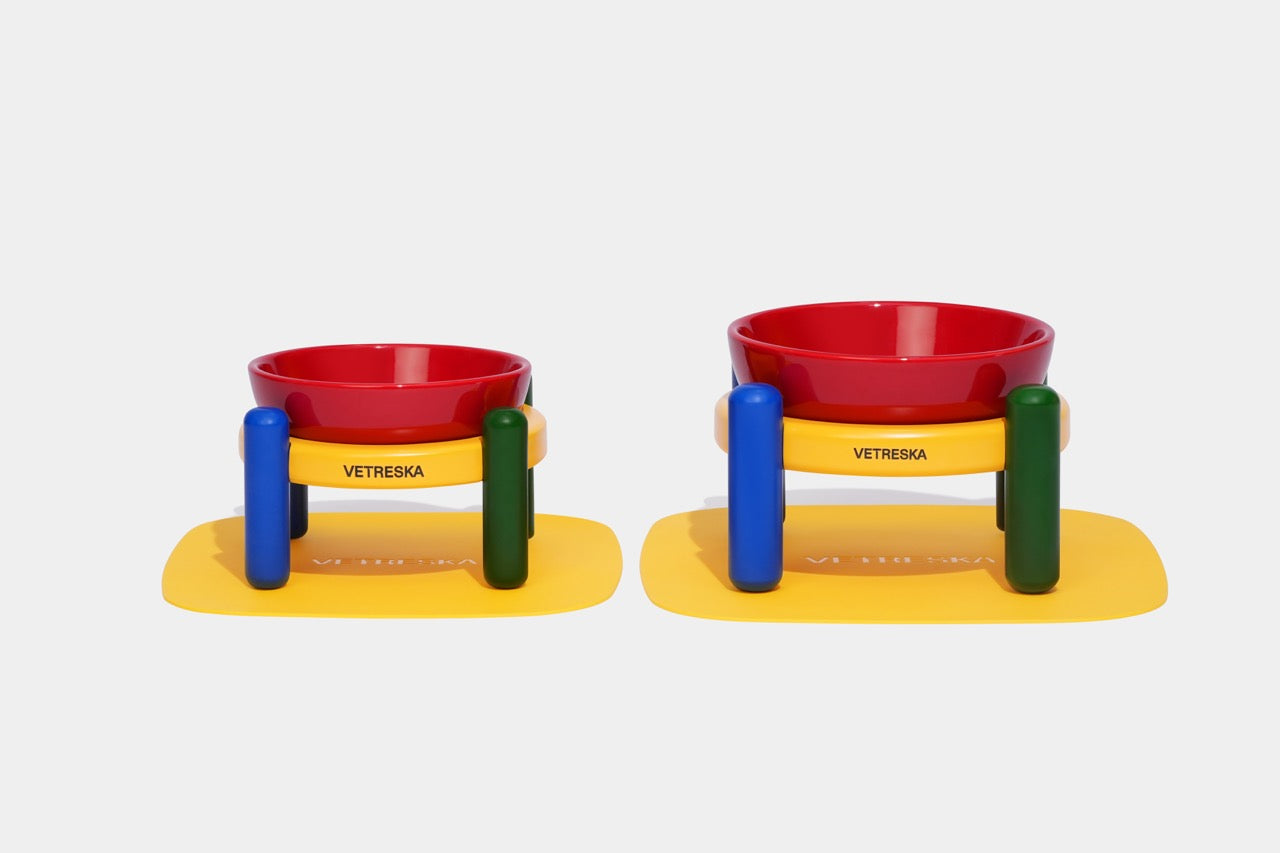 VETRESKA  Chroma Ceramic Pet Bowl & Mat Set